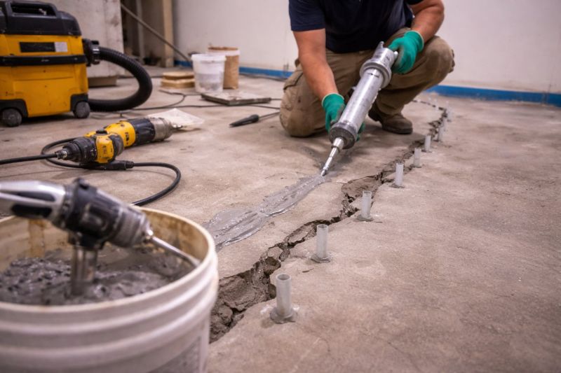 Cracked Basement Floor Repair in London, KY