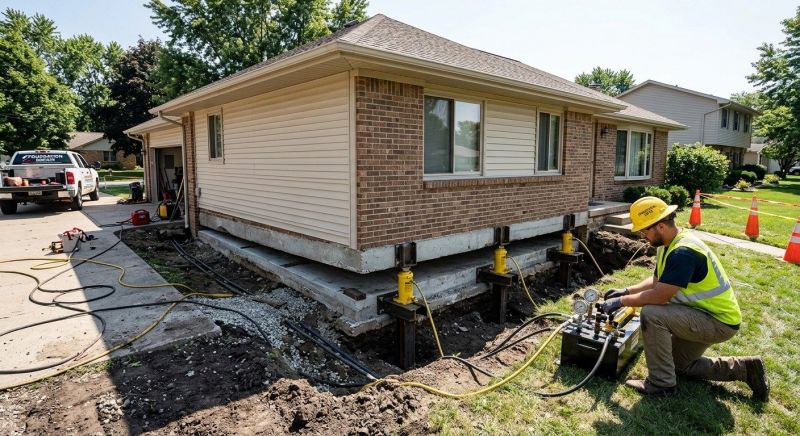 Sinking Foundation Lifting in London, KY